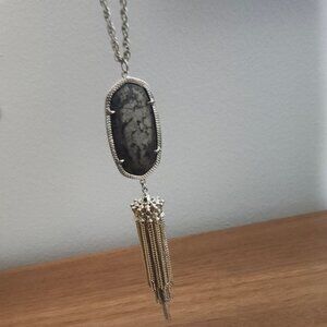 Kendra Scott Pyrite Rayne Tassel Gold Pendant Necklace